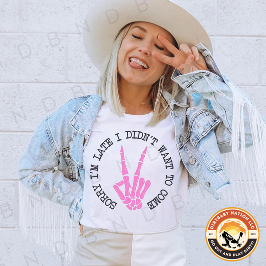 Skeleton Peace, Sorry I’m late I didn’t want to come ✌️ T-Shirt